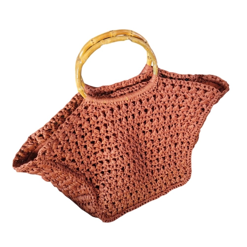 Raffia handmade crochet bag